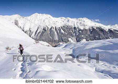 Snowshoer ascending to Jagelealm alpine pasture in Ridnaun Valley above Entholz, looking towards Ridnauntalm alpine pasture, Rosskopf and Telfer Weissen Mountains, Alto Adige, Italy, Europe View Large Photo Image Stock Image - Snowshoer ascending to Jagelealm alpine pasture in Ridnaun Valley above Entholz, looking towards Ridnauntalm alpine pasture, Rosskopf and Telfer Weissen Mountains, Alto Adige, Italy, Europe. Fotosearch