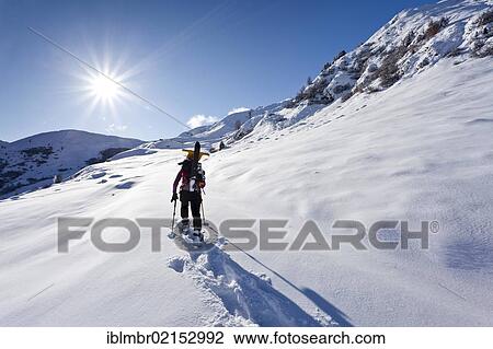Snowshoer ascending towards Jagelealm alpine pasture in the Ridnauntal Valley above Entholz, Alto Adige, Italy, Europe View Large Photo Image Stock Image - Snowshoer ascending towards Jagelealm alpine pasture in the Ridnauntal Valley above Entholz, Alto Adige, Italy, Europe. Fotosearch