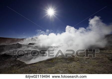 Sol de Manana geothermal field, Manana in Andina Eduardo Abaro National Park, Altiplano, Potosi, southern Bolivia, South America View Large Photo Image Picture - Sol de Manana geothermal field, Manana in Andina Eduardo Abaro National Park, Altiplano, Potosi, southern Bolivia, South America. Fotosearch