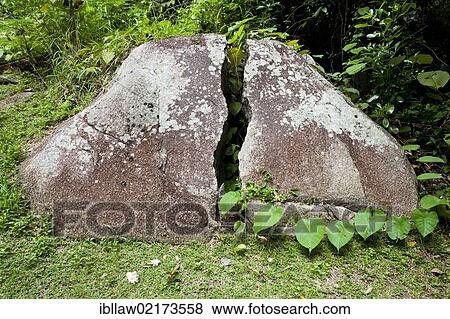 Stock Photo - Split rock, Mahe, Seychelles, Africa, Indian Ocean, Africa. Fotosearch