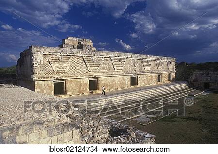 Square of the Nuns, Puuc Mayan ruins of Uxmal, Yucatan, Mexico, North America View Large Photo Image Picture - Square of the Nuns, Puuc Mayan ruins of Uxmal, Yucatan, Mexico, North America. Fotosearch
