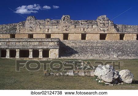 Square of the Nuns, Puuc Mayan ruins of Uxmal, Yucatan, Mexico, North America View Large Photo Image Stock Photo - Square of the Nuns, Puuc Mayan ruins of Uxmal, Yucatan, Mexico, North America. Fotosearch