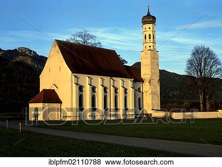 Stock Photo - St. Coloman Church, Allgaeu, Upper Bavaria, Germany, Europe. Fotosearch