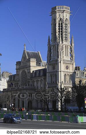 Stock Image - St. Germain l'Auxerrois church, Place du Louvre, Paris, France, Europe. Fotosearch