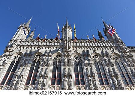 Stadhuis, city hall, Grote Markt square, old town of Bruges, UNESCO World Heritage Site, West Flanders, Flemish Region, Bruges, Belgium, Europe View Large Photo Image Stock Photography - Stadhuis, city hall, Grote Markt square, old town of Bruges, UNESCO World Heritage Site, West Flanders, Flemish Region, Bruges, Belgium, Europe. Fotosearch