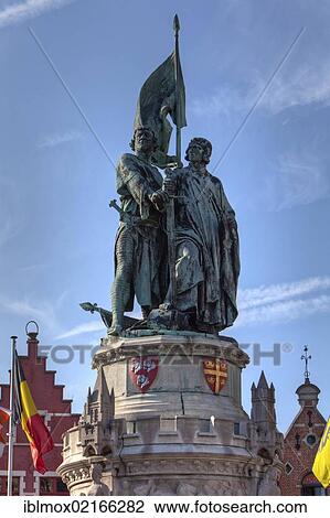 Statue of the Bruges folk heroes Jan Breydel and Pieter De Coninck, Grote Markt square, historic centre of Bruges, UNESCO World Heritage Site, West Flanders, Flemish Region, Europe View Large Photo Image Stock Image - Statue of the Bruges folk heroes Jan Breydel and Pieter De Coninck, Grote Markt square, historic centre of Bruges, UNESCO World Heritage Site, West Flanders, Flemish Region, Europe. Fotosearch