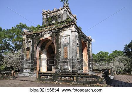Picture - Stele Pavilion, tomb of Emperor Tu Duc, Hue, Vietnam, Southeast Asia, Asia. Fotosearch