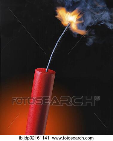 Stick of dynamite with the fuse burning View Large Photo Image Stock Image - Stick of dynamite with the fuse burning. Fotosearch