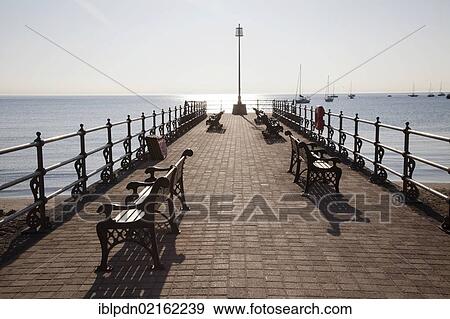 Stock Photo - Stone pier at Swanage, Dorset, England, United Kingdom, Europe. Fotosearch