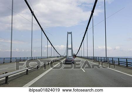 Stock Photo - Storebæltsforbindelsen or Great Belt Bridge, South Denmark, Denmark, Europe. Fotosearch