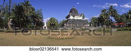 Stock Image - Stupa, Wat That Mak Mo Temple, Luang Prabang, UNESCO World Heritage Site, Laos, Indochina, Asia. Fotosearch