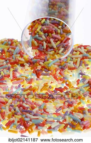 Stock Photo - Sugar sprinkles, decoration for cakes and other desserts. Fotosearch