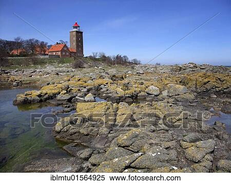 Svaneke Lighthouse, Bornholm, Denmark, Europe View Large Photo Image Stock Photography - Svaneke Lighthouse, Bornholm, Denmark, Europe. Fotosearch