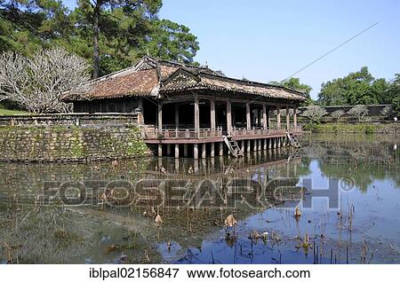 Stock Photo - Tea house, Luu Khiem Lake, tomb of Emperor Tu Duc, Hue, Vietnam, Southeast Asia, Asia. Fotosearch