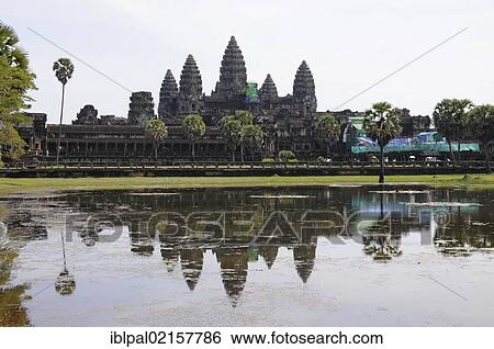 Temple Mount, pond, Angkor Wat, Siem Reap, Cambodia, Southeast Asia, Asia View Large Photo Image Stock Photograph - Temple Mount, pond, Angkor Wat, Siem Reap, Cambodia, Southeast Asia, Asia. Fotosearch