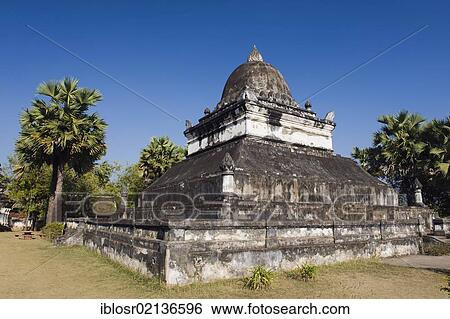 Temple, Wat That Mak Mo Stupa, Luang Prabang, UNESCO World Heritage Site, Laos, Indochina, Asia View Large Photo Image Stock Photograph - Temple, Wat That Mak Mo Stupa, Luang Prabang, UNESCO World Heritage Site, Laos, Indochina, Asia. Fotosearch