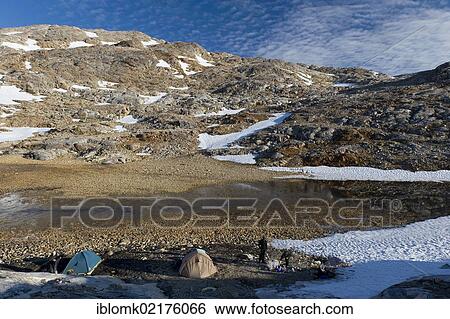 Tents, hikers camping at Mittivakkat Glacier, Ammassalik Peninsula, East Greenland, Greenland, North America View Large Photo Image Stock Photograph - Tents, hikers camping at Mittivakkat Glacier, Ammassalik Peninsula, East Greenland, Greenland, North America. Fotosearch