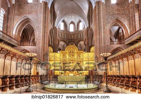 The altar in Roskilde Cathedral in Denmark, Europe View Large Photo Image Stock Photo - The altar in Roskilde Cathedral in Denmark, Europe. Fotosearch