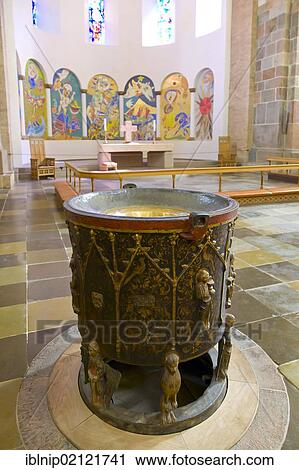 The baptismal font in Ribe Domkirke, Ribe Cathedral, Ribe, Jutland, Denmark, Europe View Large Photo Image Stock Image - The baptismal font in Ribe Domkirke, Ribe Cathedral, Ribe, Jutland, Denmark, Europe. Fotosearch