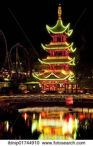 The Chinese Tower in Tivoli with Christmas decoration, Copenhagen, Denmark, Europe View Large Photo Image Stock Image - The Chinese Tower in Tivoli with Christmas decoration, Copenhagen, Denmark, Europe. Fotosearch