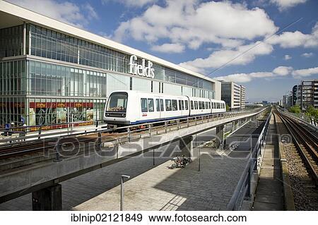 The Copenhagen Metro train at Orestad station, Denmark, Europe View Large Photo Image Stock Photo - The Copenhagen Metro train at Orestad station, Denmark, Europe. Fotosearch