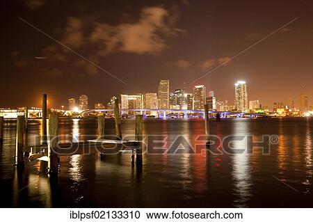 The illuminated skyline of downtown Miami, Florida, USA, North America View Large Photo Image Stock Image - The illuminated skyline of downtown Miami, Florida, USA, North America. Fotosearch