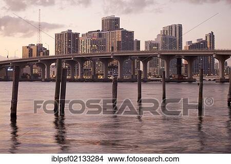 The skyline of downtown Miami at dusk, Florida, USA, North America View Large Photo Image Picture - The skyline of downtown Miami at dusk, Florida, USA, North America. Fotosearch