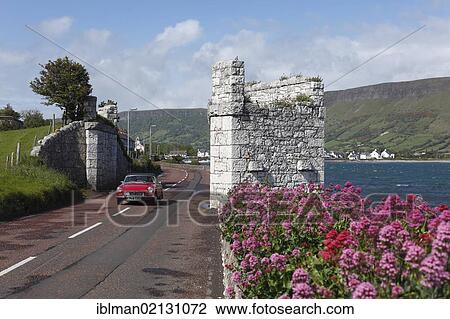 Stock Image - The White Arch, remains of a railway bridge, Glenariff, County Antrim, Northern Ireland, United Kingdom, Europe, PublicGround, Europe. Fotosearch