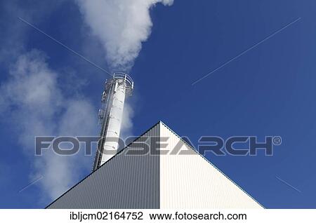 Stock Image - Thermal power plant, Erfurt, Thuringia, Germany, Europe. Fotosearch
