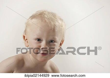 Stock Photo - Toddler, boy, 1, portrait. Fotosearch