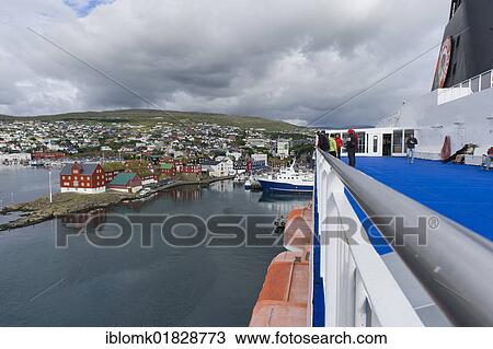 Torshavn as seen from the Norrona ferry, Faroe Islands, North Atlantic, Europe View Large Photo Image Stock Image - Torshavn as seen from the Norrona ferry, Faroe Islands, North Atlantic, Europe. Fotosearch