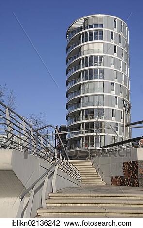 Stock Image - Tower, HafenCity, Hamburg, Germany, Europe. Fotosearch