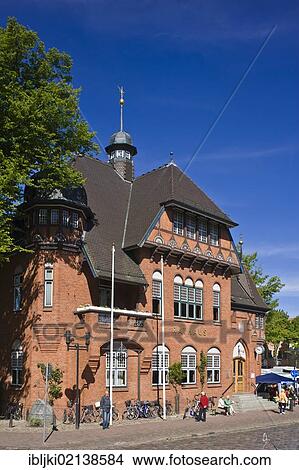 Town hall, Am Markt square, Burg, Fehmarn island, Baltic Sea, Schleswig-Holstein, Germany, Europe View Large Photo Image Picture - Town hall, Am Markt square, Burg, Fehmarn island, Baltic Sea, Schleswig-Holstein, Germany, Europe. Fotosearch