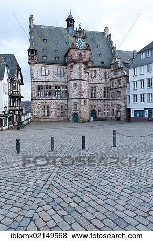 Stock Photo - Town Hall, Marburg, Hesse, Germany, Europe. Fotosearch