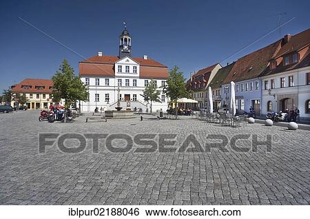 Stock Photograph - Town hall, Marktplatz square, Bad Dueben, Saxony, Germany, Europe. Fotosearch