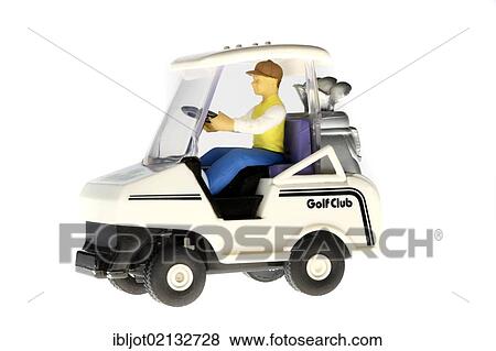 Toy golf cart with a golfer and golf equipment View Large Photo Image Stock Photo - Toy golf cart with a golfer and golf equipment. Fotosearch