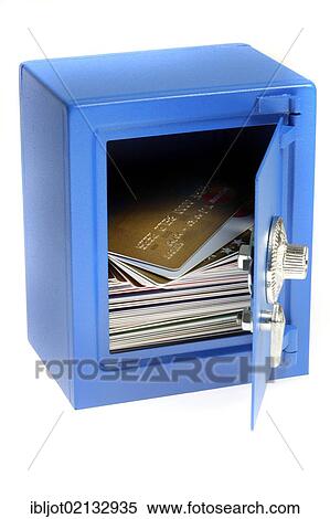 Toy safe used as a piggy bank with a stack of various credit cards View Large Photo Image Stock Photography - Toy safe used as a piggy bank with a stack of various credit cards. Fotosearch