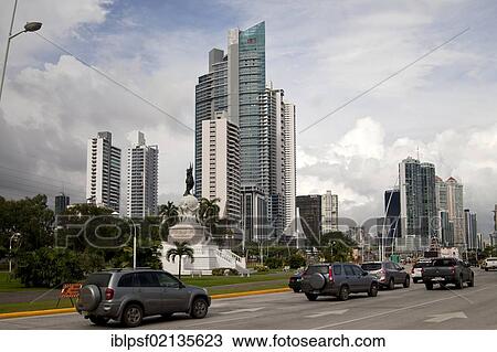 Traffic on the coastal road at the Balboa Monument, Panama City, Panama, Central America, North America View Large Photo Image Stock Image - Traffic on the coastal road at the Balboa Monument, Panama City, Panama, Central America, North America. Fotosearch
