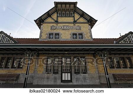 Picture - Tram station built in an Art Nouveau style, De Haan, West Flanders, Belgium, Europe. Fotosearch