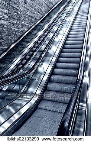 Stock Image - Two escalators, Berlin, Germany, Europe. Fotosearch