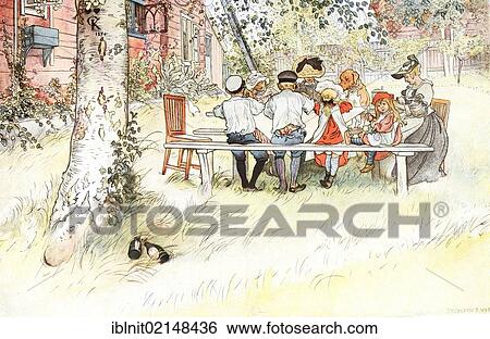 Under the big birch, illustration in The House in the Sun by Carl Larsson, 1917 View Large Photo Image Stock Photograph - Under the big birch, illustration in The House in the Sun by Carl Larsson, 1917. Fotosearch