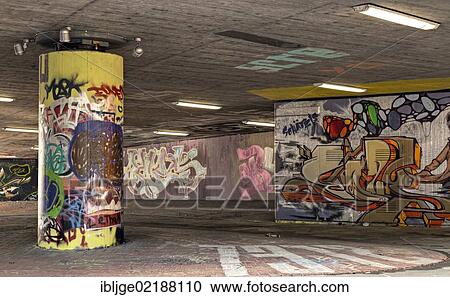 Stock Image - Underpass at Neckartor, Stuttgart Bad Canstatt, Baden-Wuerttemberg, Germany, Europe. Fotosearch