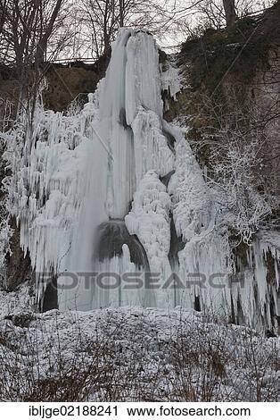 Stock Image - Urach Waterfall, Stuttgart, Baden-Wuerttemberg, Germany, Europe. Fotosearch
