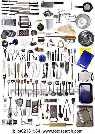 Picture - Various kitchen appliances, cooking tools and utensils. Fotosearch