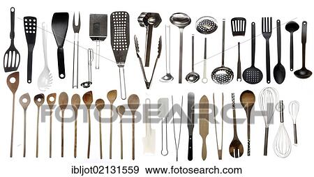 Stock Photo - Various kitchen appliances, cooking tools and utensils. Fotosearch