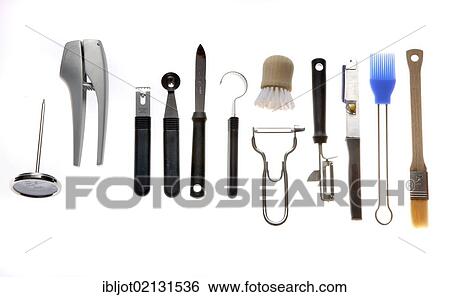Stock Photograph - Various kitchen tools and utensils. Fotosearch