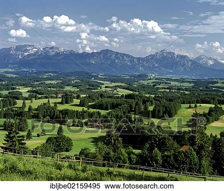 View from Auerberg Mountain, Ammer Valley Alps, Tegelberg, Saeuling, Thannheim Mountains, Allgaeu, Swabia, Bavaria, Germany, Europe View Large Photo Image Stock Photography - View from Auerberg Mountain, Ammer Valley Alps, Tegelberg, Saeuling, Thannheim Mountains, Allgaeu, Swabia, Bavaria, Germany, Europe. Fotosearch