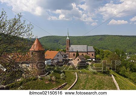 View from Bergfeste Dilsberg Castle towards the Catholic Church of St. Bartholomew, Dilsberg, Neckargemuend, Odenwald, Baden-Wuerttemberg, Germany, Europe, PublicGround, Europe View Large Photo Image Stock Photograph - View from Bergfeste Dilsberg Castle towards the Catholic Church of St. Bartholomew, Dilsberg, Neckargemuend, Odenwald, Baden-Wuerttemberg, Germany, Europe, PublicGround, Europe. Fotosearch