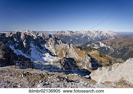 View from the Bepi Zac climbing route in the San Pellegrino Valley above the San Pellegrino Pass, looking towards the Rosengarten Mountains, Dolomites, Trentino, Italy, Europe View Large Photo Image Stock Photography - View from the Bepi Zac climbing route in the San Pellegrino Valley above the San Pellegrino Pass, looking towards the Rosengarten Mountains, Dolomites, Trentino, Italy, Europe. Fotosearch