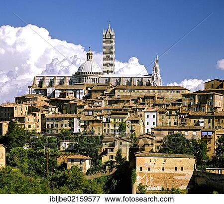View of the Cathedral of Siena, Tuscany, Italy, Europe View Large Photo Image Stock Photo - View of the Cathedral of Siena, Tuscany, Italy, Europe. Fotosearch